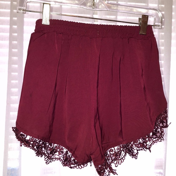 TOBI DARK MAROON SHORTS - Picture 2 of 3
